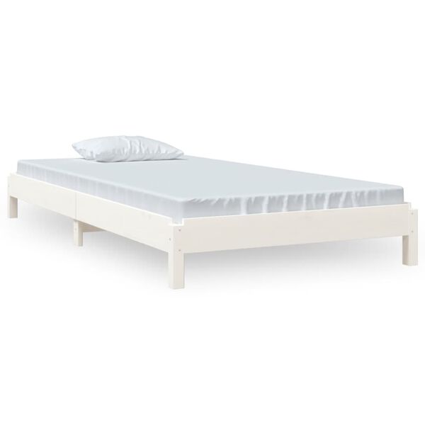 vidaXL Κρεβάτι Στοιβαζόμενο Λευκός 90x190 εκ. από Μασίφ Ξύλο Πεύκου