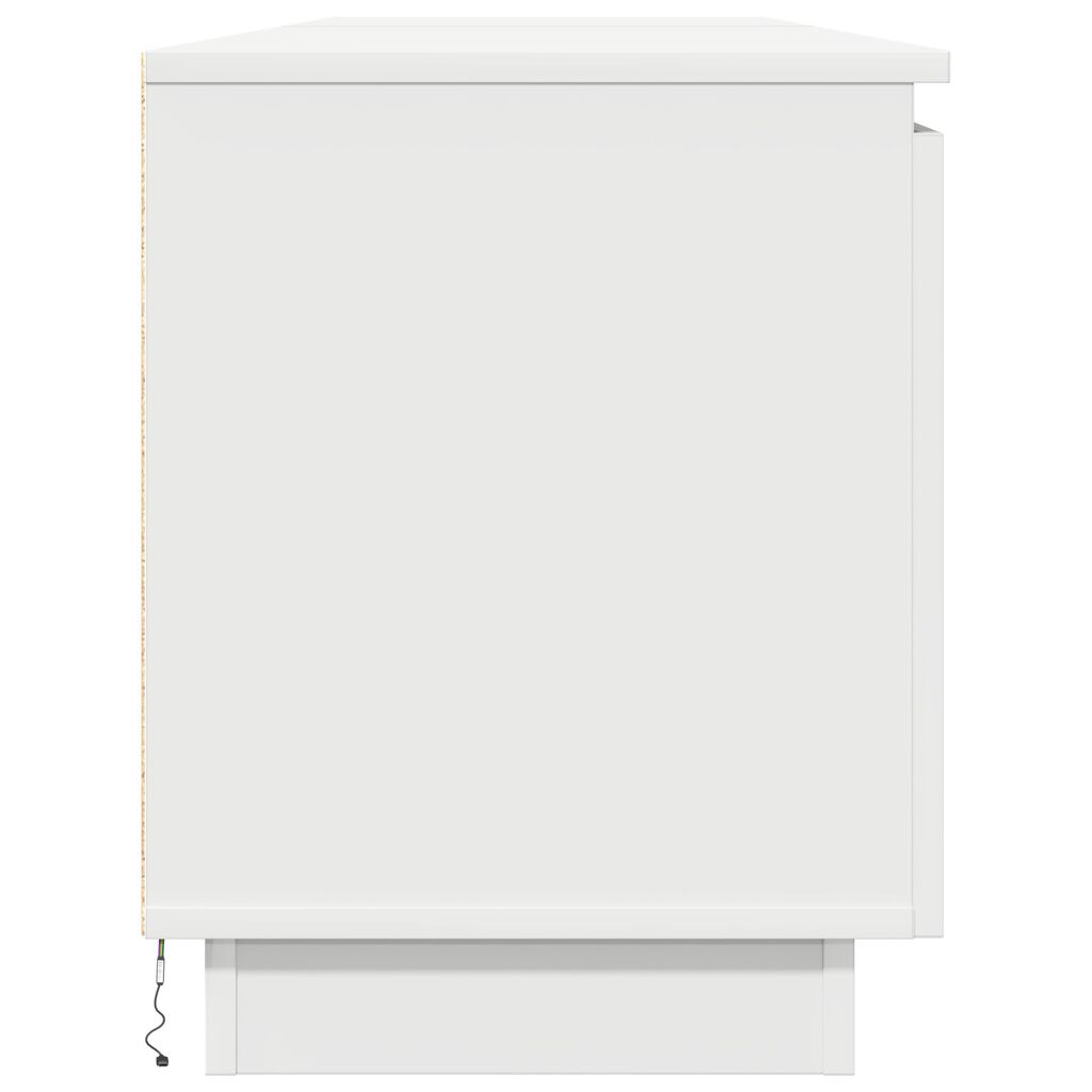 vidaXL Κονσόλα τηλεόρασης με LED Λευκή 180x38x49 εκ. Επεξεργασμένο ξύλο