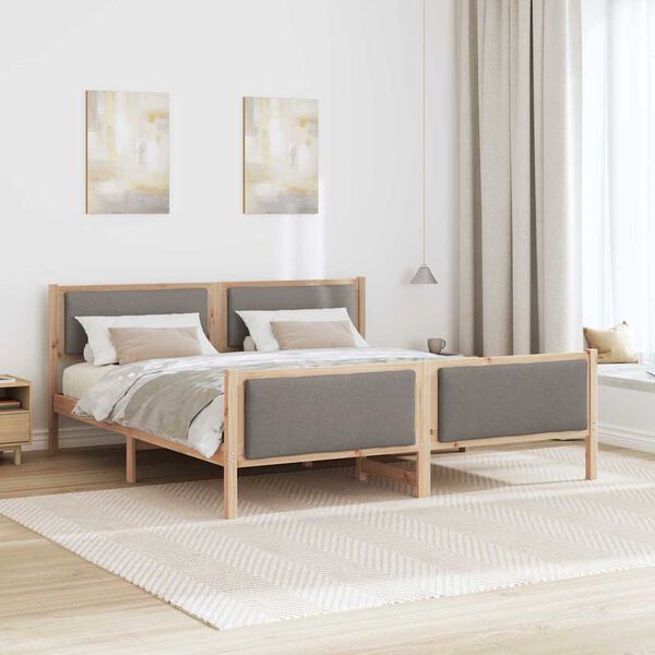 vidaXL &Sigma;&kappa;&epsilon;&lambda;&epsilon;&tau;ό&sigmaf; &Kappa;&rho;&epsilon;&beta;&alpha;&tau;&iota;&omicron;ύ &mu;&epsilon; &kappa;&epsilon;&phi;&alpha;&lambda;ά&rho;&iota; Taupe 180 x 200 cm ύ&phi;&alpha;&sigma;&mu;&alpha;