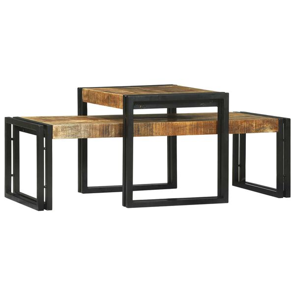 vidaXL Τραπεζάκι σαλονιού 2 pcs Καφέ 48 x 40 x 40 εκ Μασίφ ξύλο μάνγκο