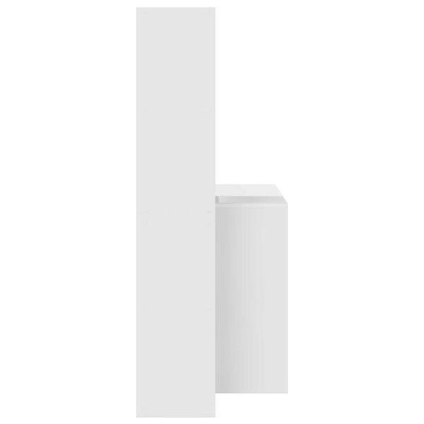vidaXL Γραφείο με ράφι Λευκό 138.5 x 55 x 143 εκ Επεξεργασμένο ξύλο