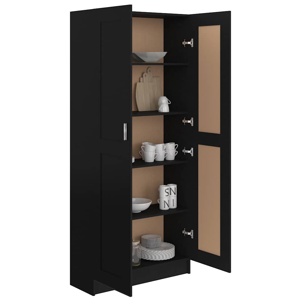 vidaXL Βιβλιοθήκη Μαύρη 82,5 x 30,5 x 185,5 εκ. Επεξ. Ξύλο