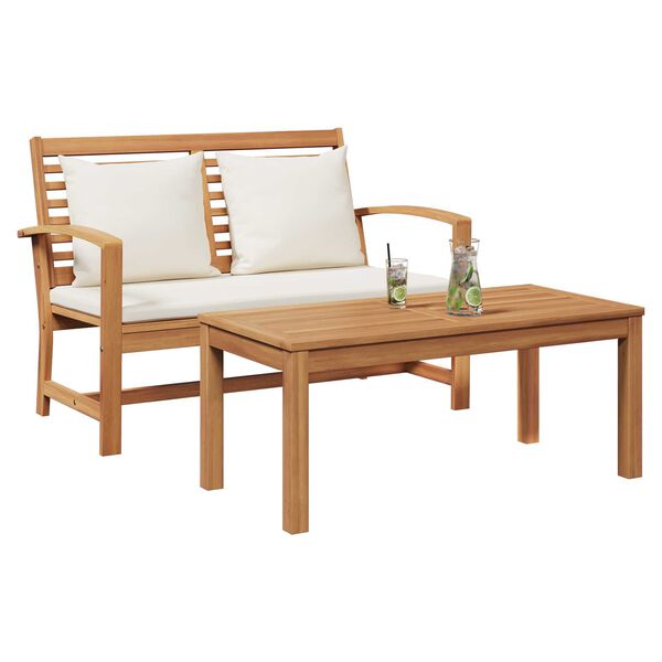vidaXL Σετ Καναπέ Κήπου 2 pcs Καστανό Μασίφ ξύλο teak