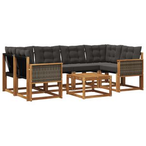 vidaXL &Sigma;&epsilon;&iota;&rho;ά &Kappa;&alpha;&nu;&alpha;&pi;έ &Epsilon;&xi;&omega;&tau;&epsilon;&rho;&iota;&kappa;&omicron;ύ &mu;&epsilon; &mu;&alpha;&xi;&iota;&lambda;ά&rho;&iota; 7 pcs &Phi;&upsilon;&sigma;&iota;&kappa;ό &kappa;&alpha;&iota; &Mu;&alpha;ύ&rho;&omicron;