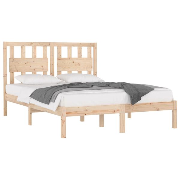 vidaXL Πλαίσιο Κρεβατιού 120 x 190 εκ. Μασίφ Πεύκο Small Double