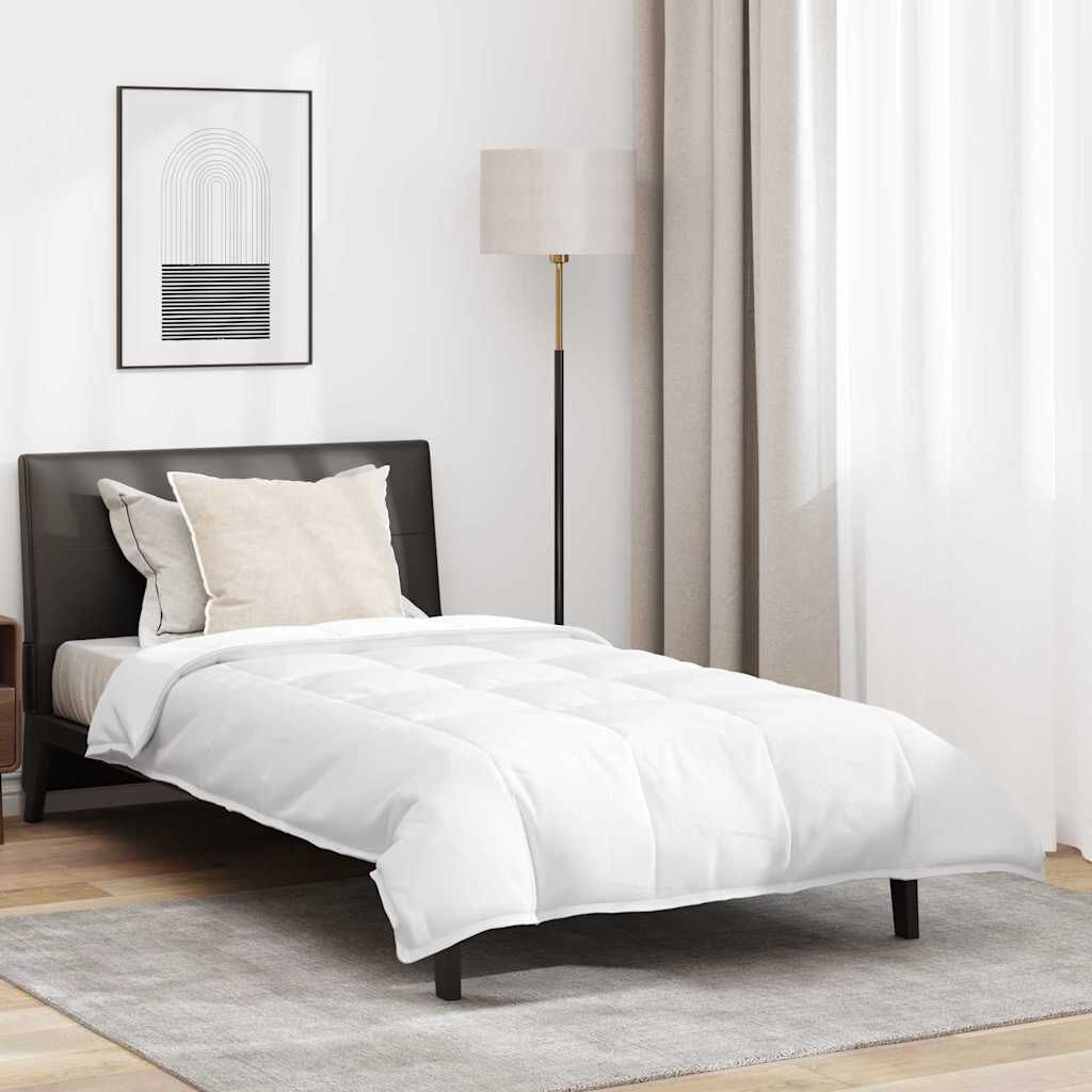vidaXL Σετ Κουβέρτας με μαξιλάρι 2 pcs Λευκό 140 x 200 cm Πούπουλο