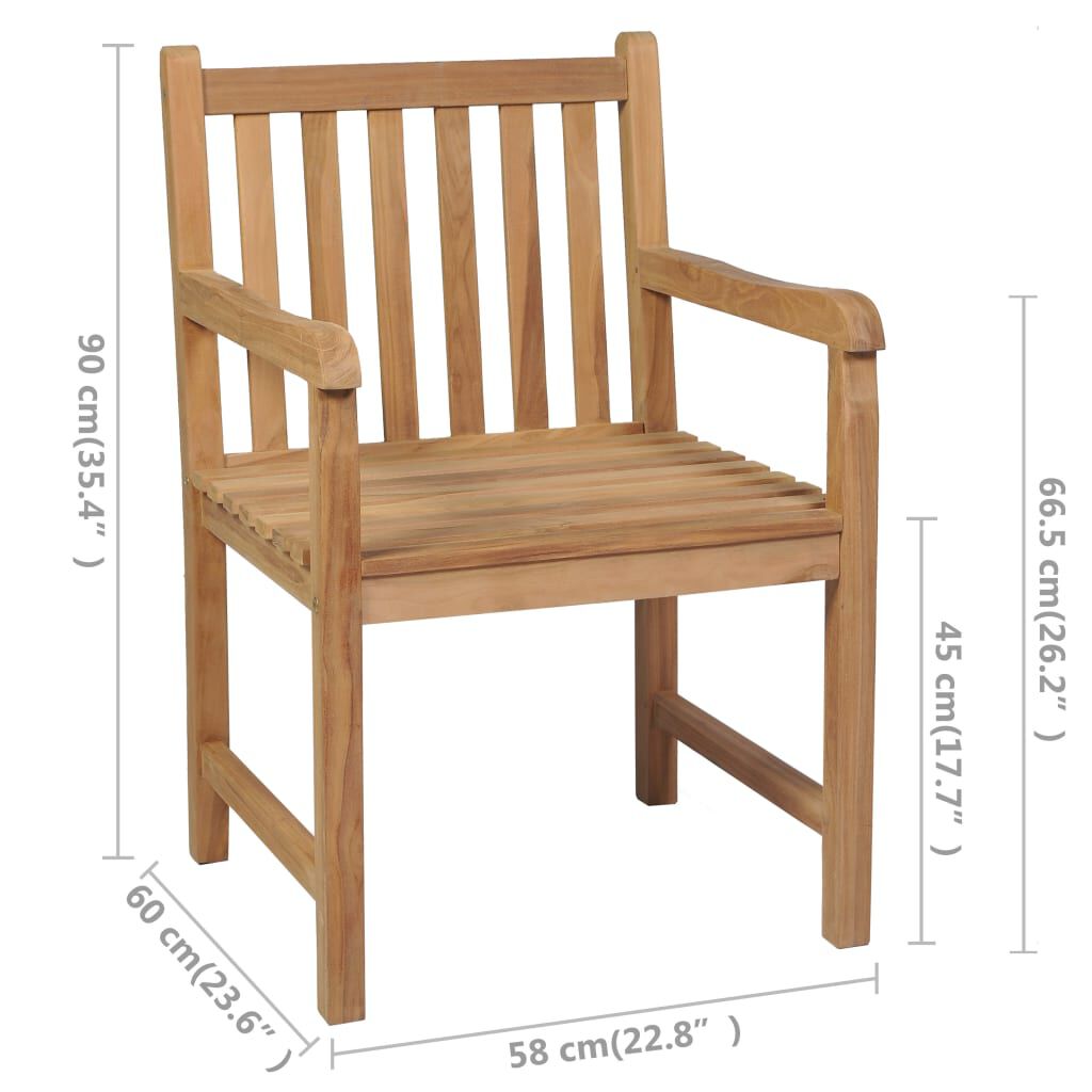vidaXL Καρέκλες Κήπου 8 Τεμαχίων από Μασίφ Ξύλο Teak με Γκρι Μαξιλάρια