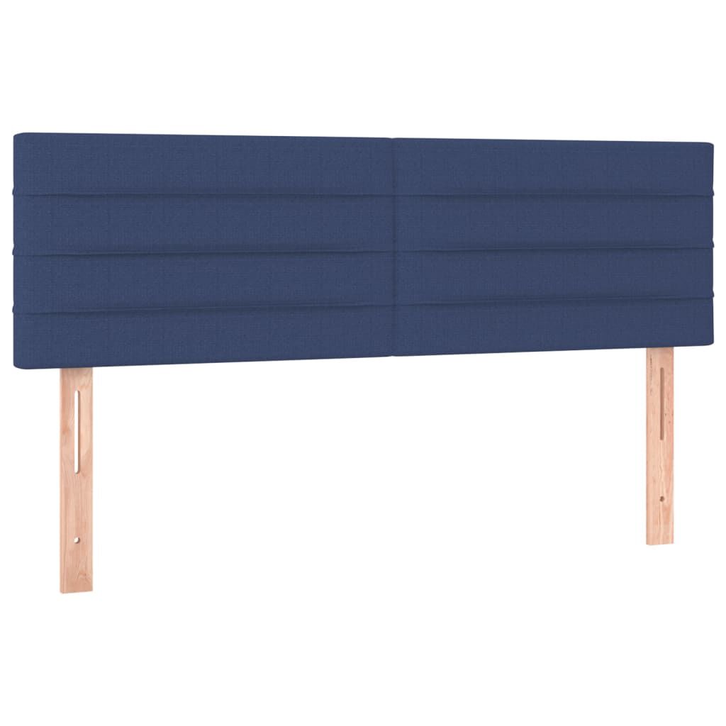 vidaXL Κρεβάτι Boxspring με Στρώμα Μπλε 140x200 εκ. Υφασμάτινο