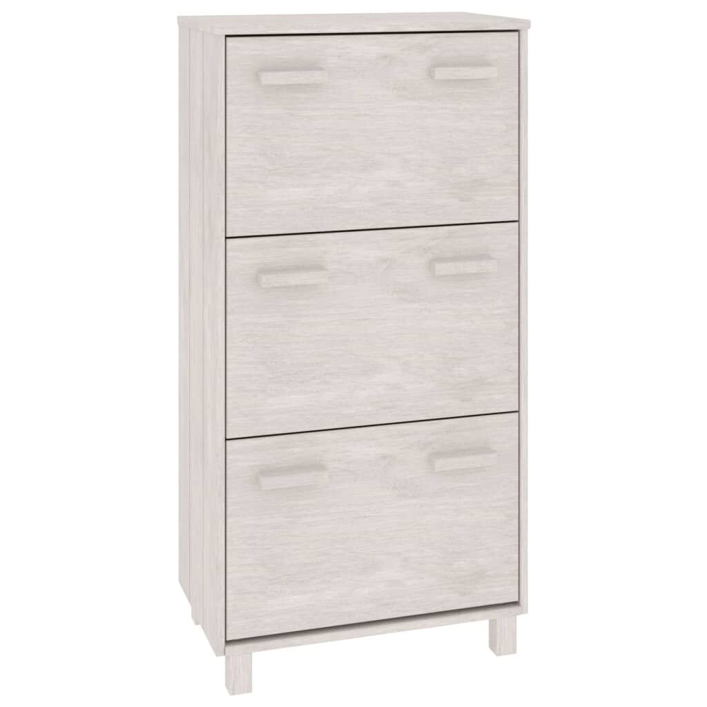 vidaXL Παπουτσοθήκη HAMAR Λευκή 59,5x35x117 εκ. από Μασίφ Ξύλο Πεύκου