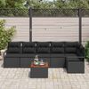 vidaXL Σετ Καναπέ Κήπου 7 pcs Μαύρο