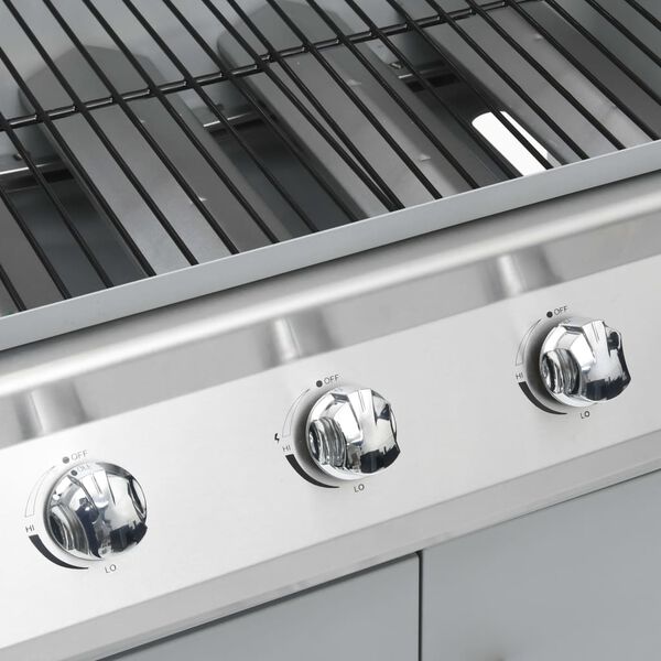 vidaXL Ψησταριά Υγραερίου με 4+1 Ζώνες Μαγειρέματος Ασημί Αν. Ατσάλι