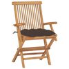vidaXL Καρέκλες Κήπου 2 τεμ. από Μασίφ Ξύλο Teak με Taupe Μαξιλάρια