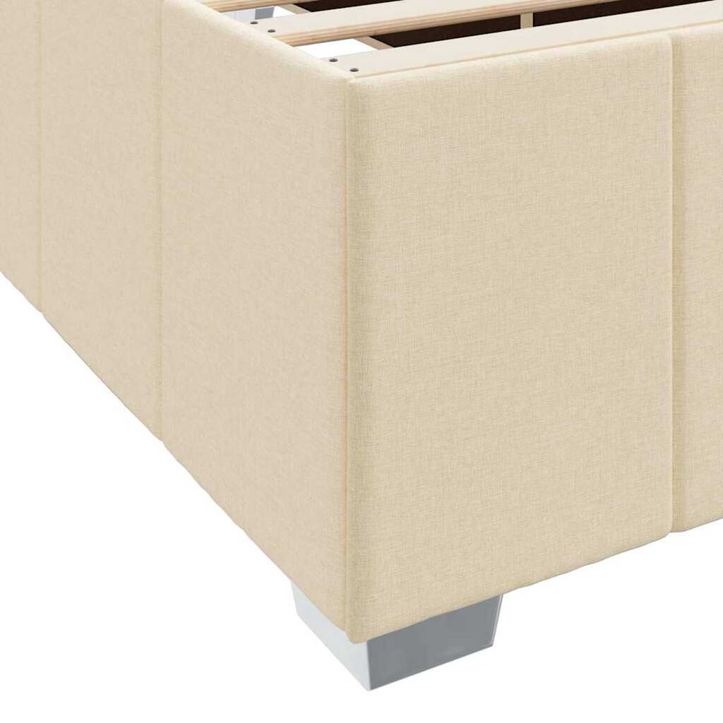 vidaXL Σκελετός Κρεβατιού Κρεμ 120 x 190 cm ύφασμα