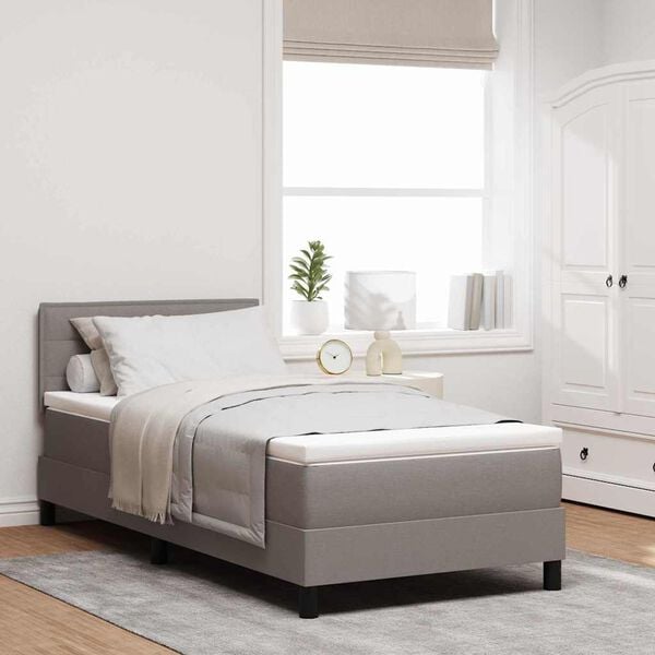 vidaXL &Kappa;&rho;&epsilon;&beta;ά&tau;&iota; &mu;&epsilon; &epsilon;&lambda;&alpha;&tau;ή&rho;&iota;&alpha; &mu;&epsilon; &kappa;&epsilon;&phi;&alpha;&lambda;ά&rho;&iota; Taupe 90 x 190 cm ύ&phi;&alpha;&sigma;&mu;&alpha;