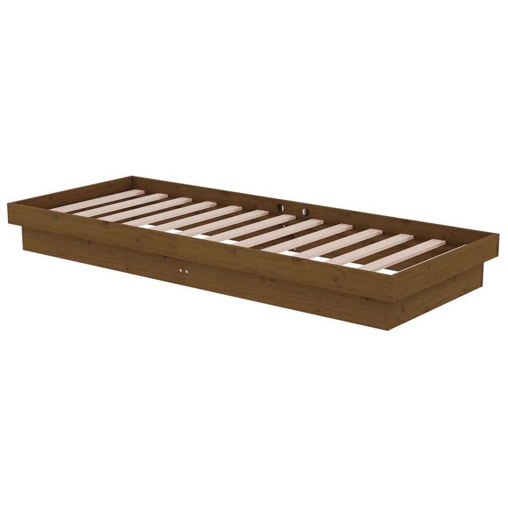 vidaXL Πλαίσιο Κρεβατιού Μελί 75x190 εκ. Ξύλο Πεύκου Small Single