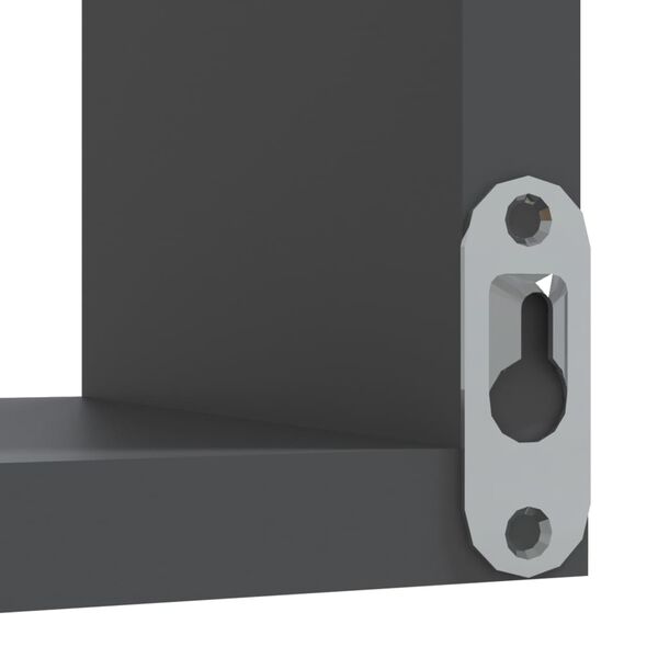 vidaXL Γωνιακή Ραφιέρα Τοίχου Γκρι 40 x 40 x 50 εκ. από Επεξ. Ξύλο