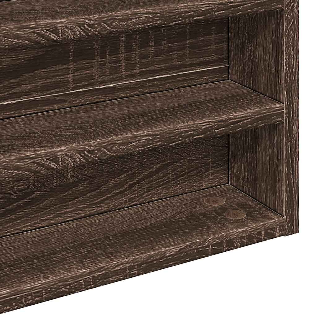 vidaXL Βιτρίνα Καφέ Δρυς 100x8,5x50 εκ. από Επεξεργασμένο Ξύλο