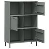 vidaXL Βιβλιοθήκη OSLO Γκρι 90x35x128,5 εκ. Μασίφ Ξύλο με Μετ. Πόδια