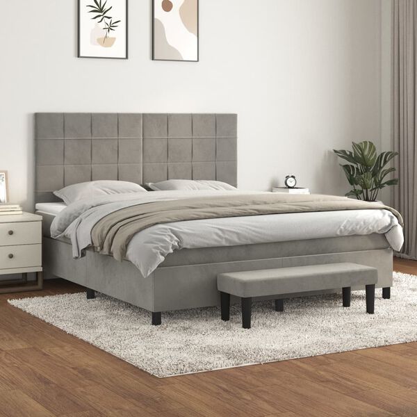vidaXL &Kappa;&rho;&epsilon;&beta;ά&tau;&iota; Boxspring &mu;&epsilon; &Sigma;&tau;&rho;ώ&mu;&alpha; &Alpha;&nu;&omicron;&iota;&chi;&tau;ό &Gamma;&kappa;&rho;&iota; 160x200 &epsilon;&kappa;. &Beta;&epsilon;&lambda;&omicron;ύ&delta;&iota;&nu;&omicron;