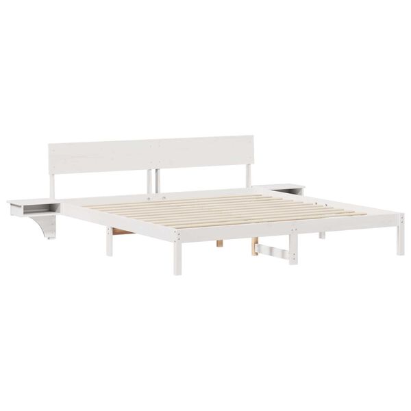 vidaXL Σκελετός Κρεβατιού Λευκό 200 x 200 cm Μασίφ ξύλο πεύκου
