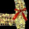 vidaXL 3D ελάφι με 140 LED Θερμό λευκό 128 εκ PET