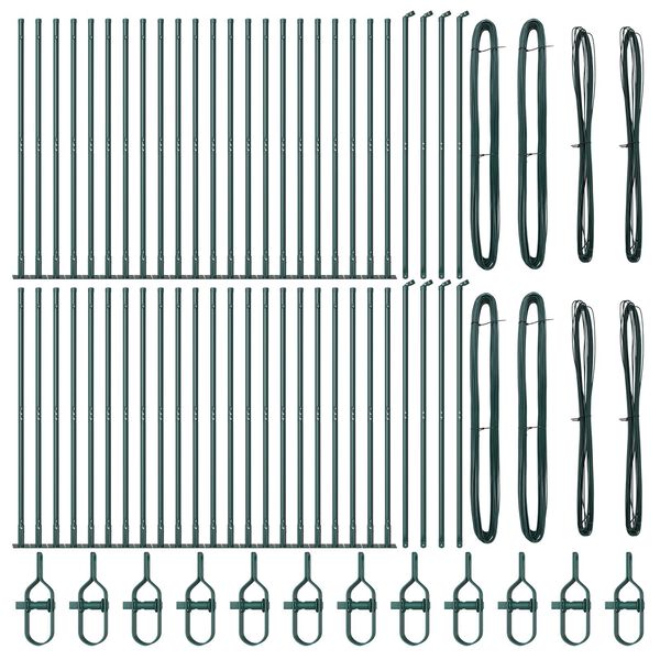 vidaXL Στύλος Περιφράξεων 52 pcs Ασημί Μέγεθος: 3.2 x 3.2 x 83.5 εκ.