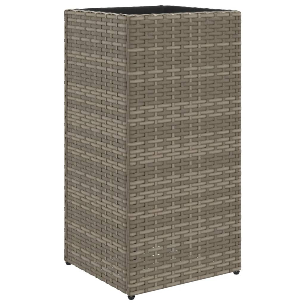 vidaXL Ζαρντινιέρες Κήπου 2 τεμ. Γκρι 30x30x60 εκ. από Συνθετικό Ρατάν