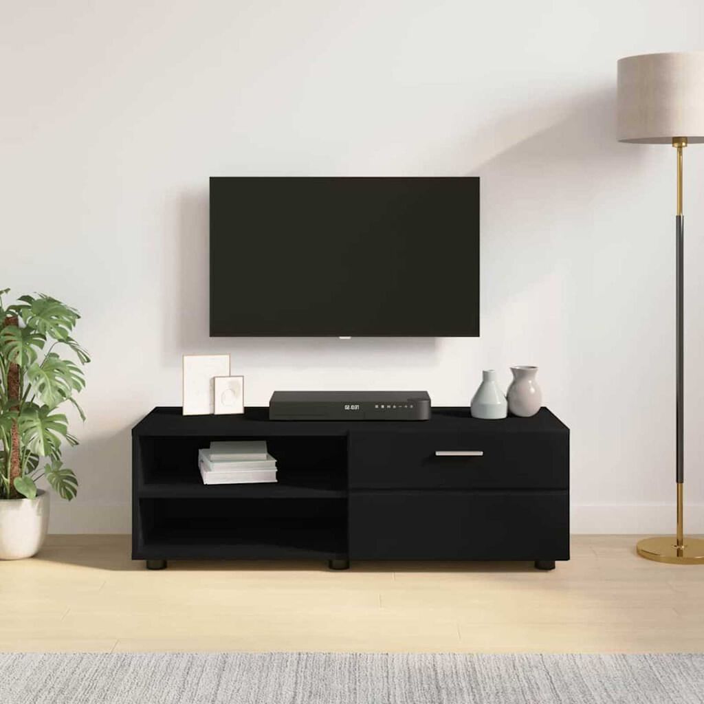 vidaXL Ντουλάπι TV με ράφι Μαύρο 100.5 x 39 x 30 εκ Επεξεργασμένο ξύλο