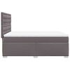 vidaXL Κρεβάτι Boxspring με Στρώμα Γκρι 140x190εκ. από Συνθετικό Δέρμα