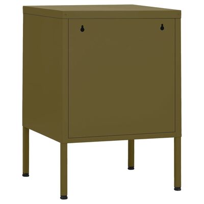 vidaXL Κομοδίνο Πράσινο Λαδί 35 x 35 x 51 εκ. από Ατσάλι