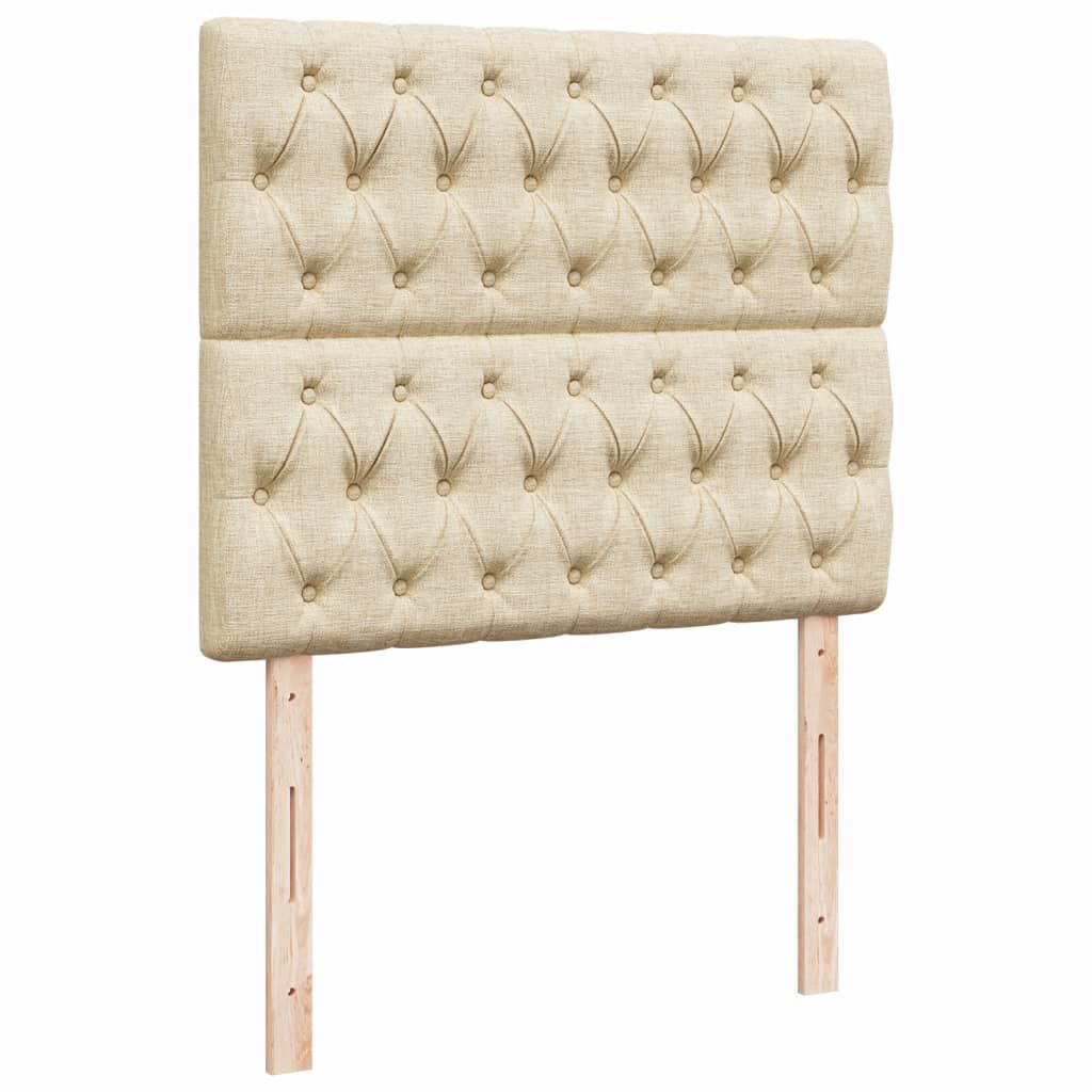 vidaXL Κρεβάτι Boxspring με Στρώμα Κρεμ 120x190 εκ. Υφασμάτινο