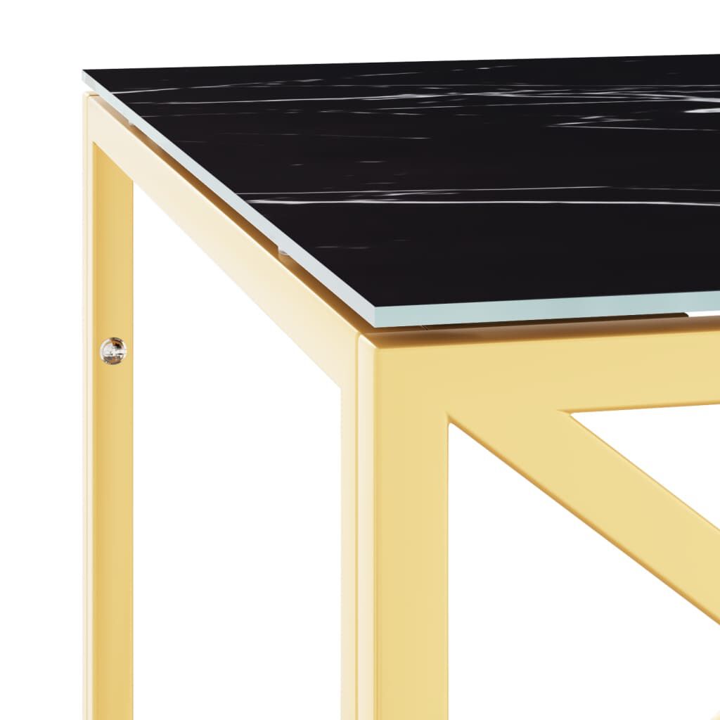 vidaXL Τραπέζι Σαλονιού 110x45x45 εκ. από Ανοξ. Ατσάλι και Γυαλί