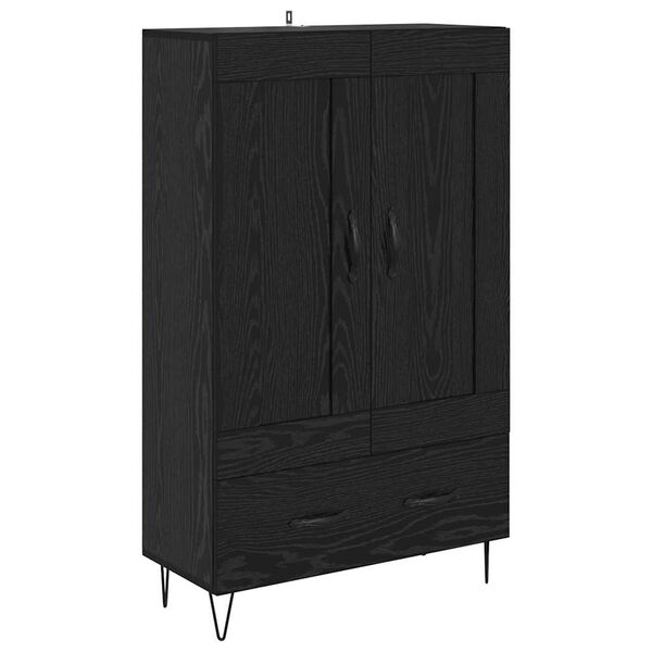 vidaXL Highboard &Mu;&alpha;ύ&rho;&eta; &Omicron;&xi;&upsilon;ά 69,5 x 31 x 115 &epsilon;&kappa;. &Epsilon;&pi;&epsilon;&xi;&epsilon;&rho;&gamma;&alpha;&sigma;&mu;έ&nu;&omicron; &xi;ύ&lambda;&omicron;