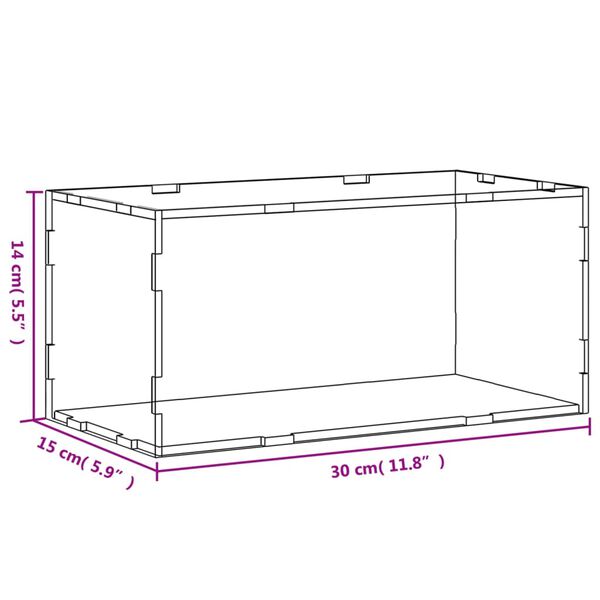 vidaXL Κουτί Βιτρίνα Διάφανο 30 x 15 x 14 εκ. Ακρυλικό