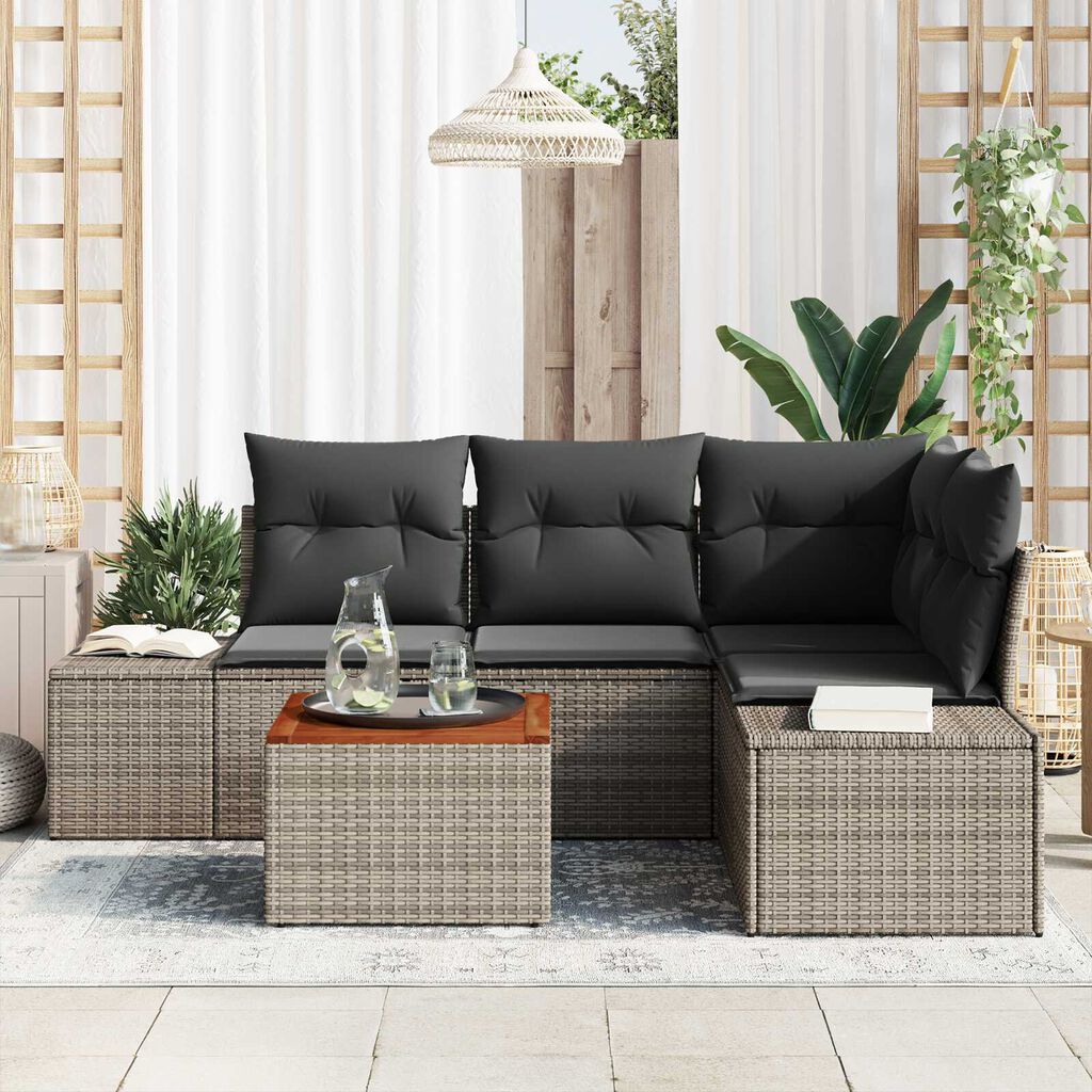 vidaXL Σετ Καναπέ Κήπου 5 pcs Γκρι