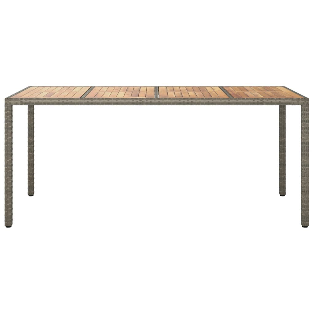vidaXL Τραπέζι Κήπου Γκρι 190x90x75 εκ. Συνθετικό Ρατάν / Ξύλο Ακακίας