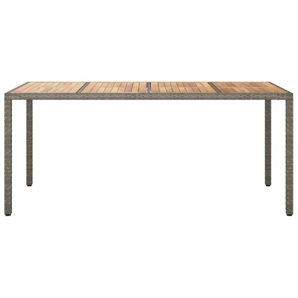vidaXL Τραπέζι Κήπου Γκρι 190x90x75 εκ. Συνθετικό Ρατάν / Ξύλο Ακακίας