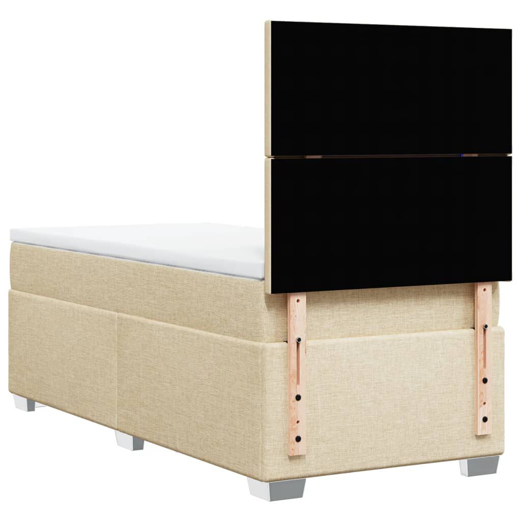 vidaXL Κρεβάτι Boxspring με Στρώμα Κρεμ 80 x 200 εκ. Υφασμάτινο