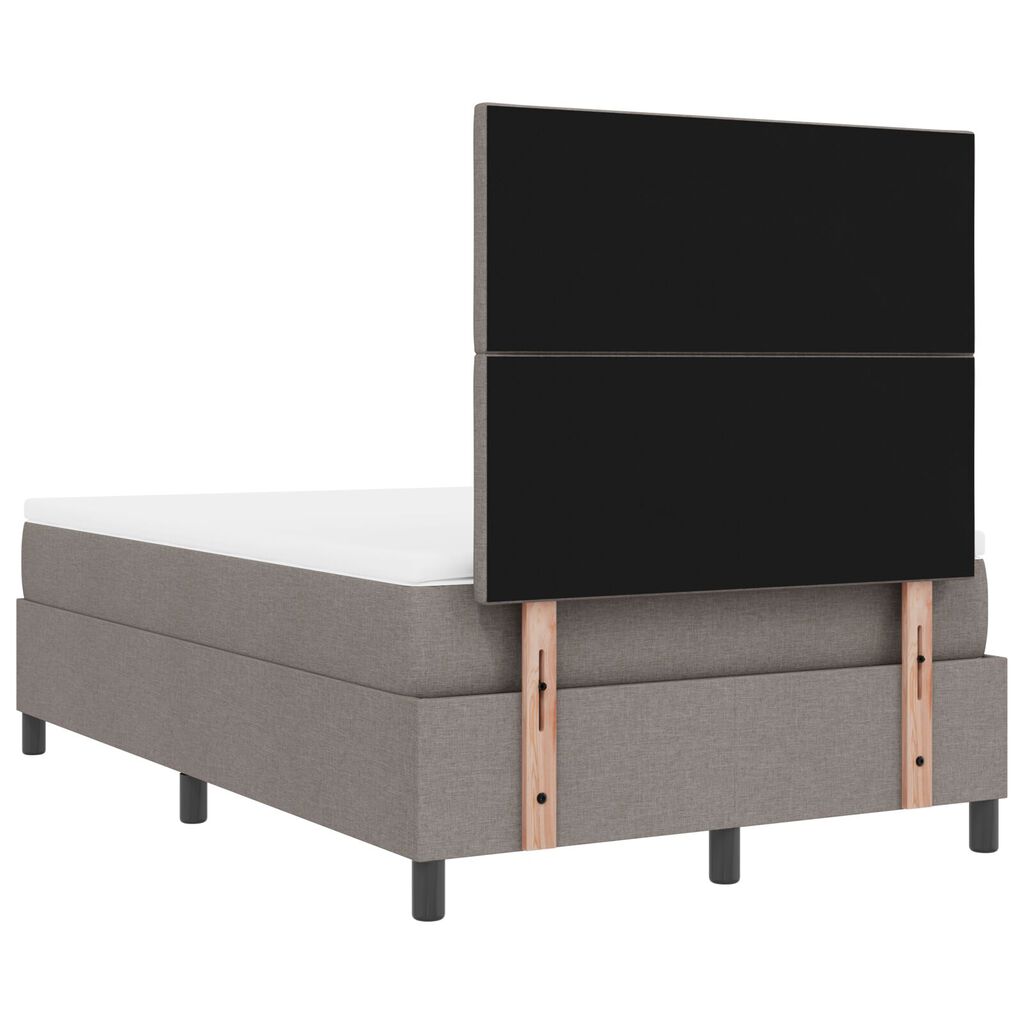 vidaXL Κρεβάτι Box Spring με Στρώμα Beige Μικρού Διπλού Υφάσματος