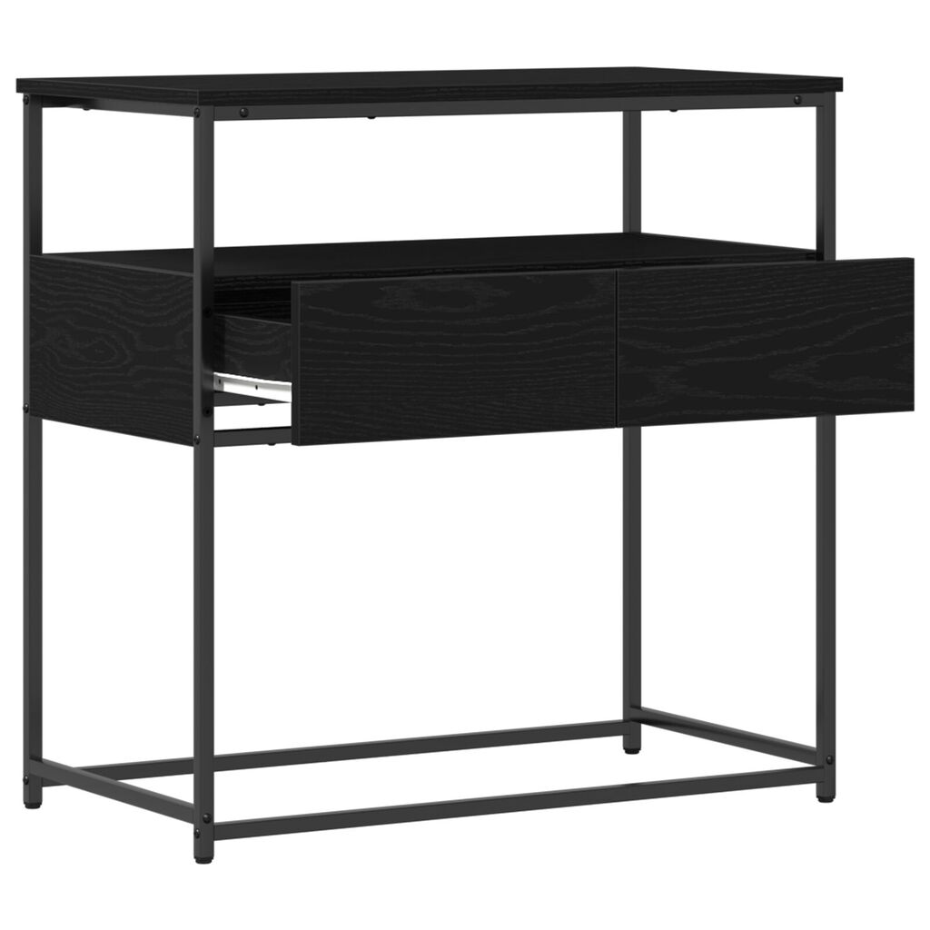 vidaXL Κονσόλα Μαύρη Δρυς 75x40x75 εκ Επεξεργασμένο Ξύλο και Ατσάλι