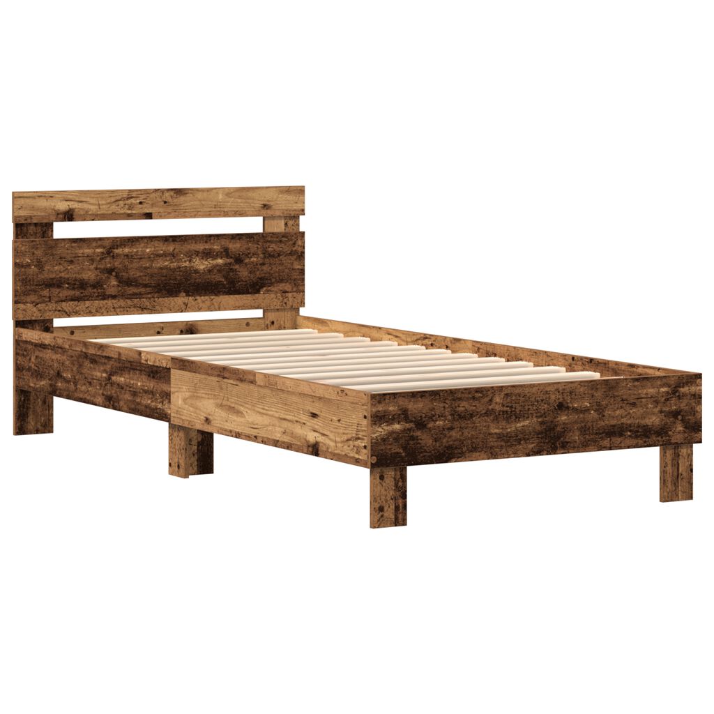 vidaXL Σκελετός Κρεβατιού Παλαιό ξύλο 75 x 190 cm Επεξεργασμένο ξύλο