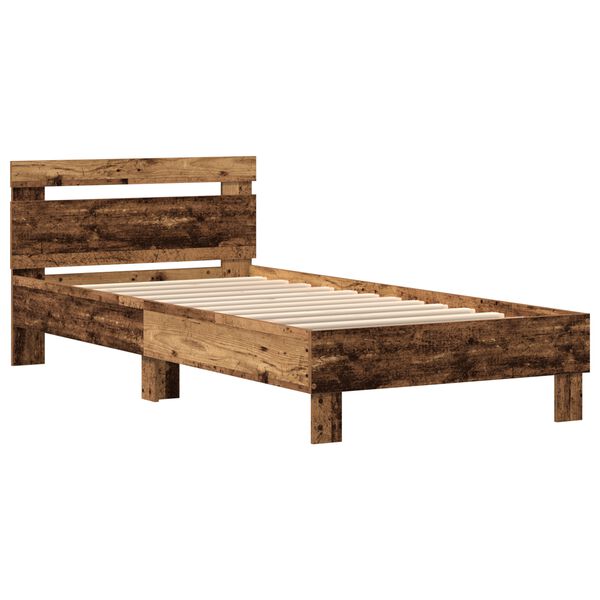 vidaXL Σκελετός Κρεβατιού Παλαιό ξύλο 75 x 190 cm Επεξεργασμένο ξύλο