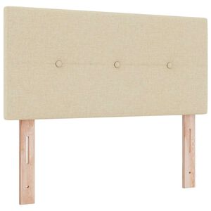 vidaXL LED Κεφαλάρι με φώτα λωρίδας LED με κεφαλάρι Κρεμ 90 cm ύφασμα