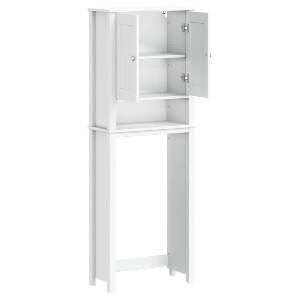 vidaXL Ντουλάπι Τουαλέτας BERG Λευκό 60 x 27 x 164,5 εκ. Μασίφ Ξύλο