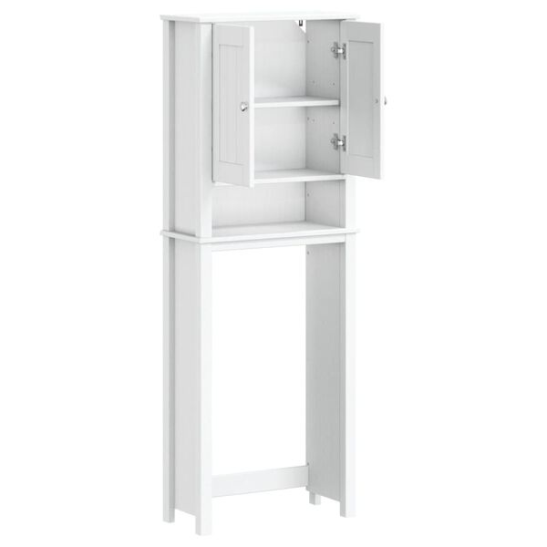 vidaXL Ντουλάπι Τουαλέτας BERG Λευκό 60 x 27 x 164,5 εκ. Μασίφ Ξύλο