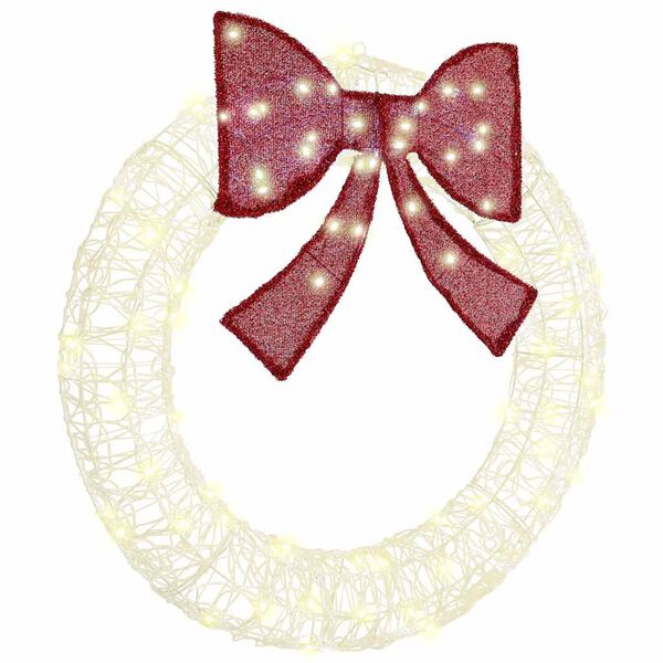 vidaXL Στεφάνι με 80 LED Θερμό λευκό 92 x 9.5 x 92 εκ Ακρυλικό