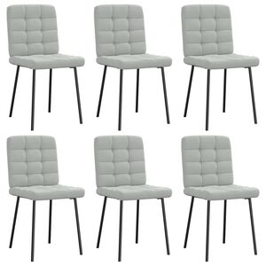 vidaXL Καρέκλες Τραπεζαρίας 6 τεμ. Αν. Γκρι Βελούδινες