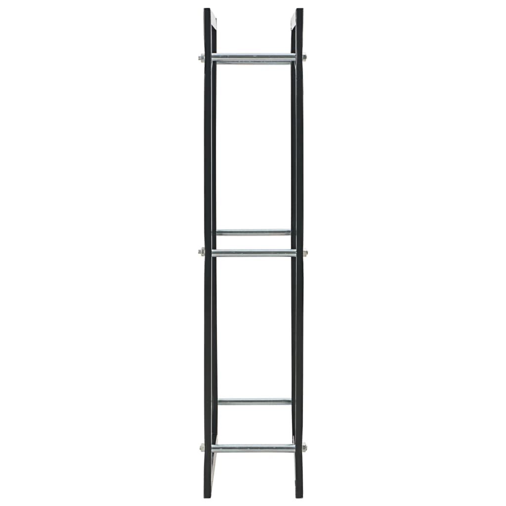 vidaXL Ράφι Καυσόξυλων Μαύρο 44 x 20 x 100 εκ. Ατσάλινο