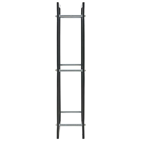 vidaXL Ράφι Καυσόξυλων Μαύρο 44 x 20 x 100 εκ. Ατσάλινο