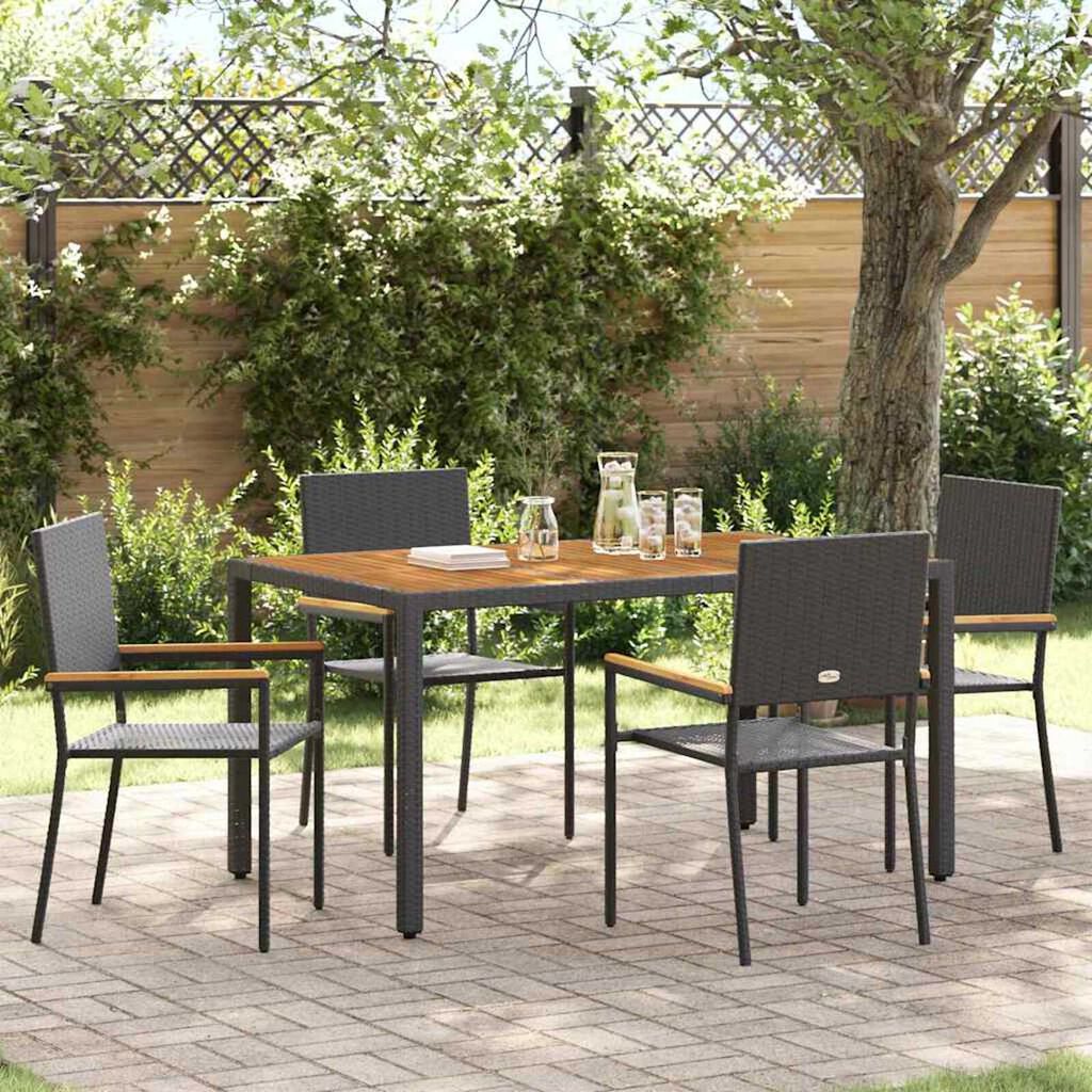 vidaXL Εξωτερικές Καρέκλες 4 pcs Κρέμα, Καφέ